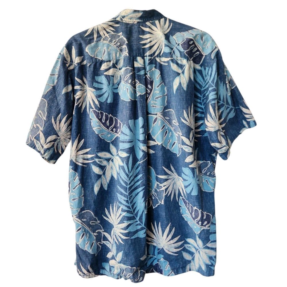 Cooke Street Honolulu Blue Hawaiian Short Sleeve Button Up Shirt Men's XL Beach - Picture 5 of 12